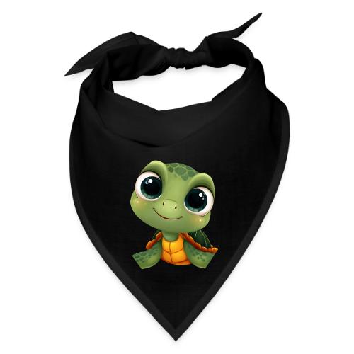 Cheerful Green Cartoon Sea Turtle with Big Eyes - Bandana