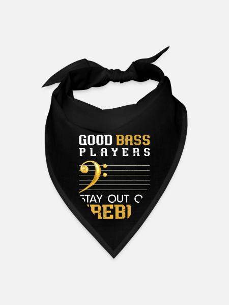 Bass Clef Funny Bass Player Bass Guitar - Bandana - black - Front