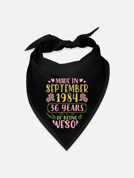 Made In September 1984 Happy Birthday 36 Years Of - Bandana - black