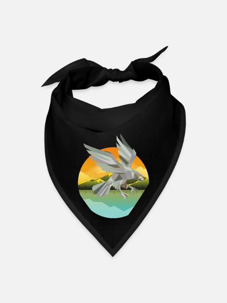 Eagle Peregrine Falcon Bird Hawk Buzzard Raptor - Bandana - black - Front