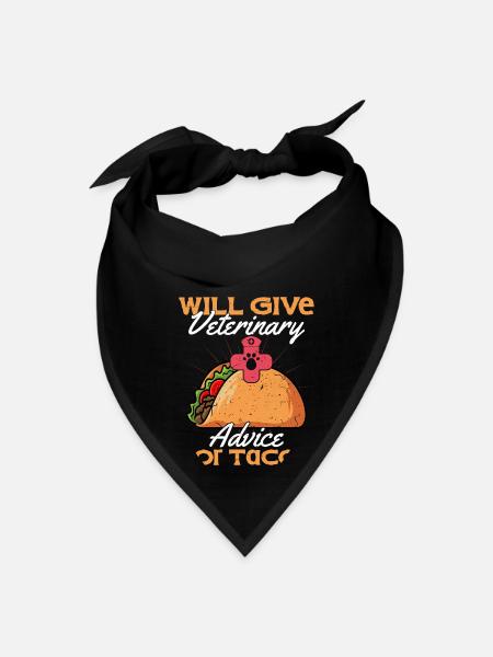 Will Give Veterinary Advice For Tacos Veterinarian - Bandana - black - Front