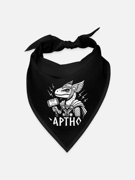 Raptor rapthor funny viking vikings pun dinosaur - Bandana - black - Front