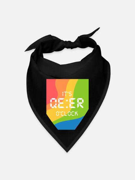 IT'S QUEER O'CLOCK - Bandana - black - Front