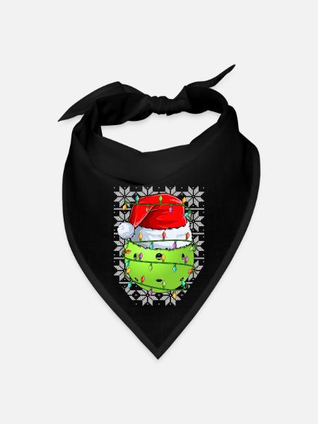 Pickleball Christmas Lights - Bandana - black - Front