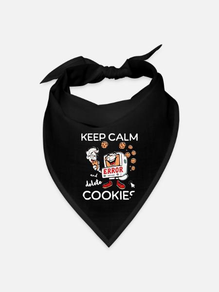 Funny Delete Cookies Retro Computer Cartoon Humor - Bandana - black - Front
