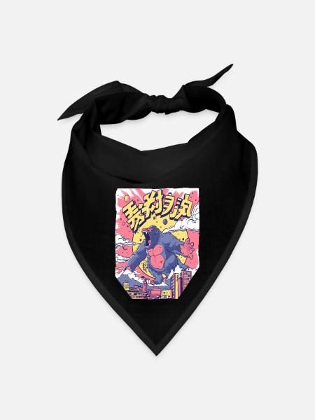 Kaiju Gorilla – Neon City Rampage - Bandana - black - Front