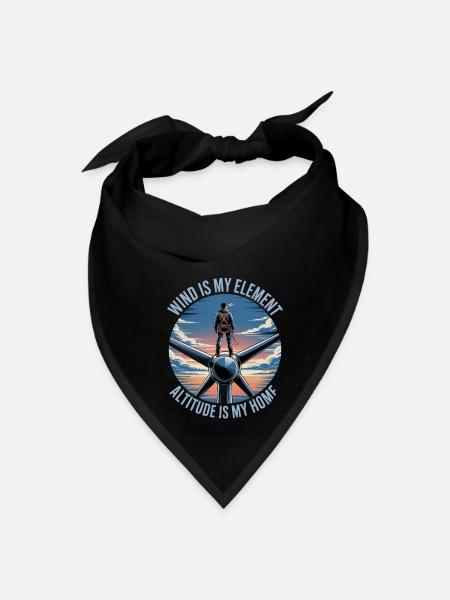 Le vent est mon élément Technicien en éoliennes - Bandana - noir - Devant