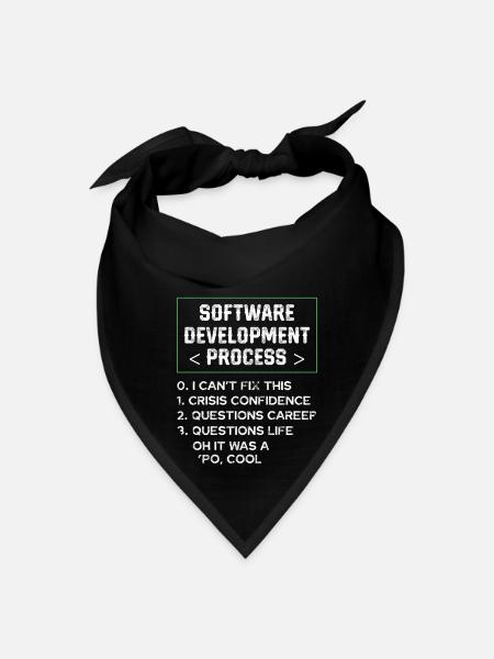 Software Development Process Humor Typo Joke - Bandana - black - Front