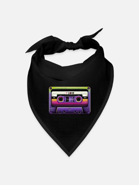Neon Retro Mixtape - Bandana - black - Front