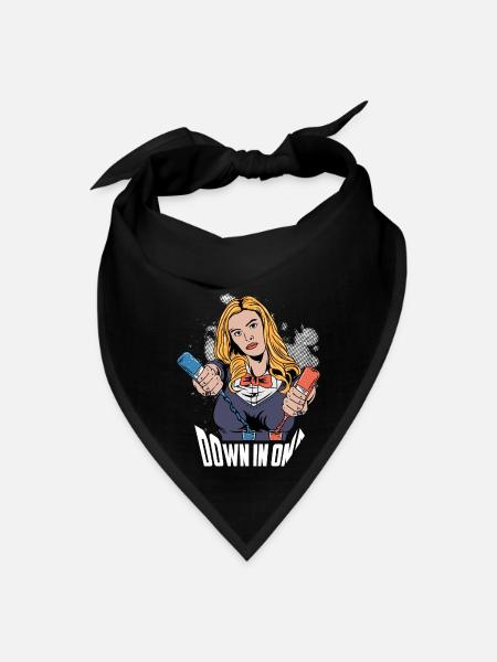 Down in One Cool Bartender Gift - Bandana - black - Front