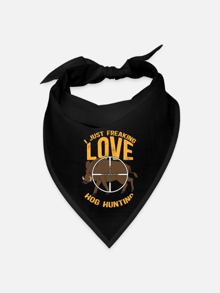 Hogs Hunter Love Hog Hunting - Bandana - black - Front