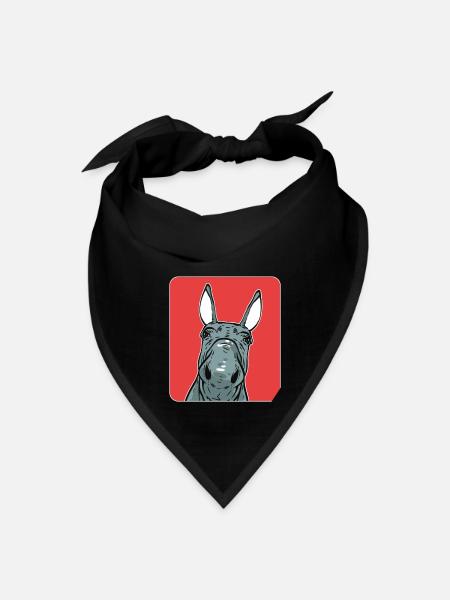 Cute Donkey Farmer Gift - Bandana - black - Front