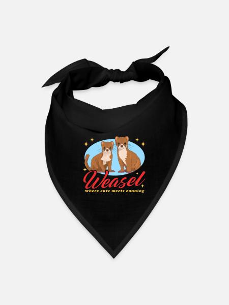 Weasel Cute Meets Cunning Least Weasels - Bandana - black - Front