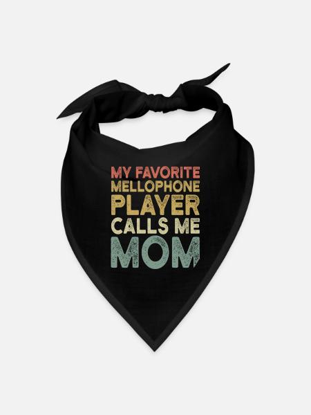 Funny Marching band Mom - Mellophone Mom - Bandana - black - Front
