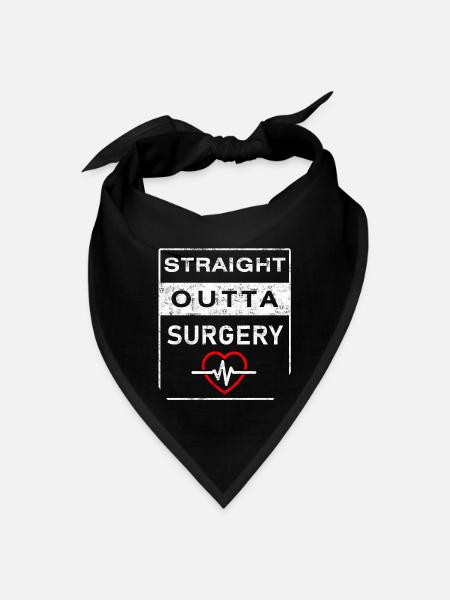 Straight Outta Surgery heart ECG - Bandana - black - Front