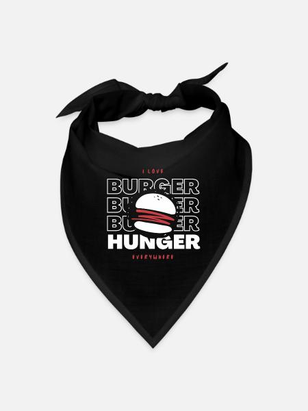 Burger Love & Hunger Tee - Bandana - black - Front