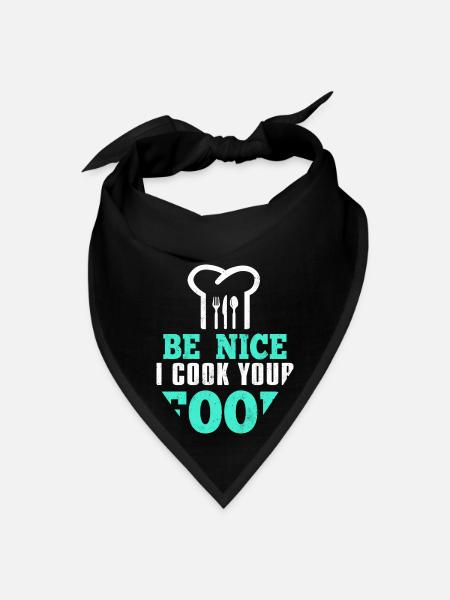 Cooking Cook Chef Food Grill Kitchen Pan Gift - Bandana - black