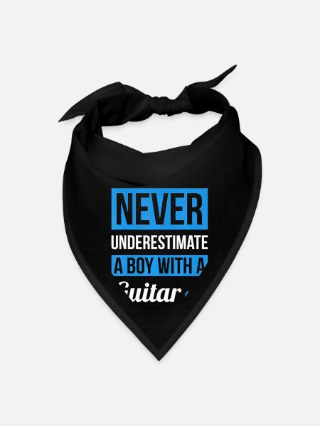 Never Underestimate A Boy With A Guitar Guitar - Bandana - black
