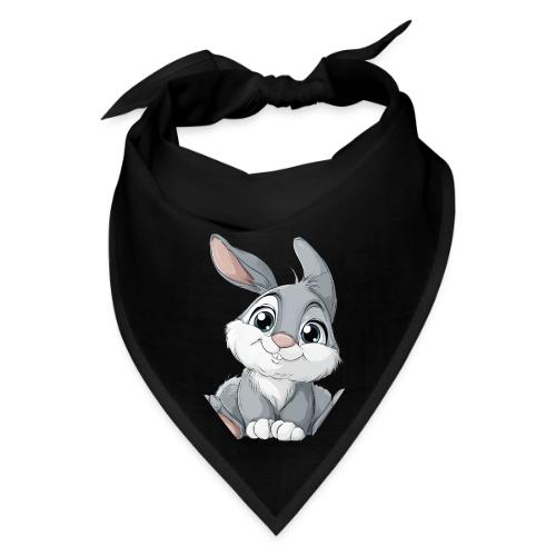 Joyful Grey and White Baby Rabbit Cartoon - Bandana