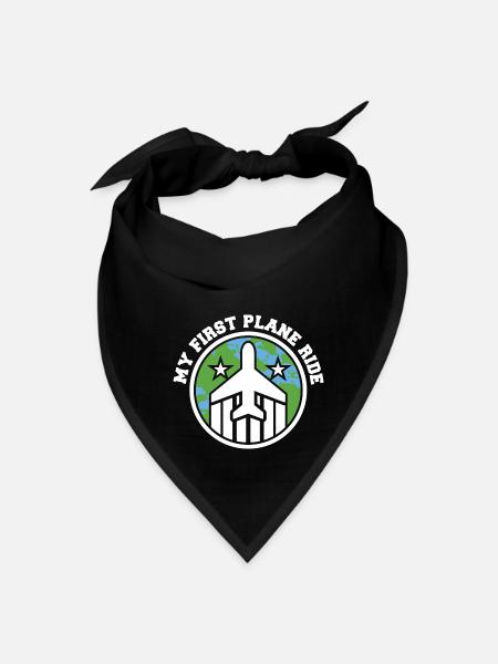 My First Airplane Ride Vacation Trip Solo - Bandana - black - Front