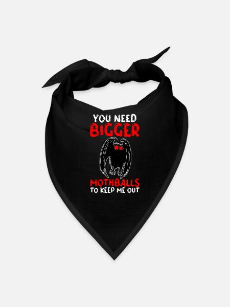 Funny Mothman Cryptid Cryptozoology - Bandana - black - Front