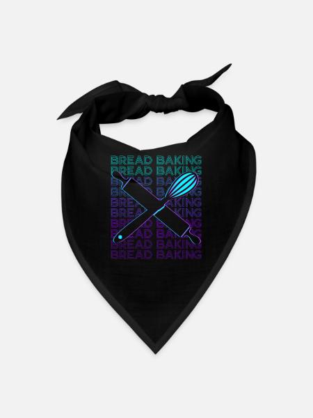 Bread Baking Bread Baker Bakery Retro - Bandana - black - Front