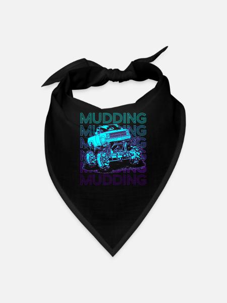 Mudding Mud Bogging Retro - Bandana - black - Front