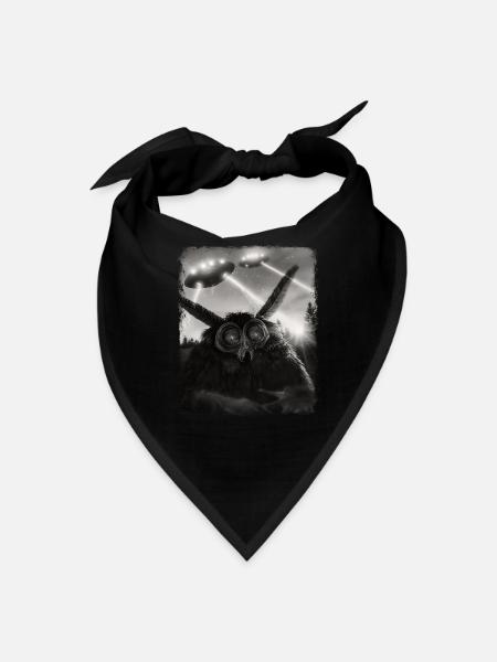 Mothman Cryptozoology UFO Alien Extraterrestrial S - Bandana - black - Front