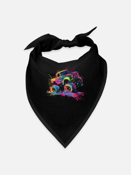 Mud Bogging Mudding Mud Racing 4 Wheel Monster Tru - Bandana - black - Front