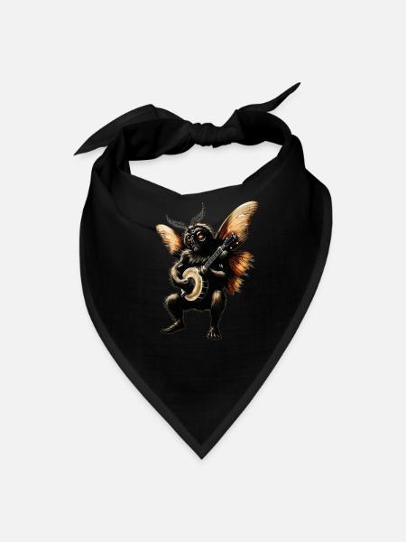 Mothman Cryptozoology Cryptid Bluegrass Banjo Play - Bandana - black - Front