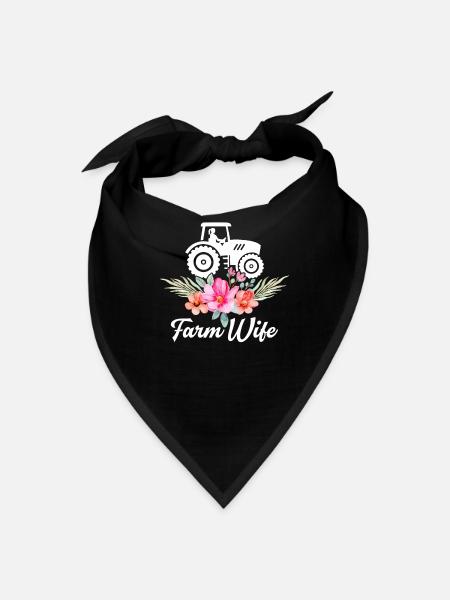 Farm Wife Farming Farmer Rancher - Bandana - black - Front
