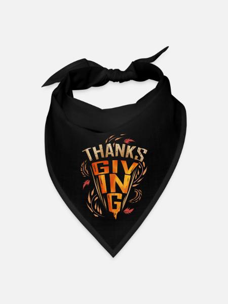 Thanks Giv In G Modern Logo For Thanksgiving - Bandana - black