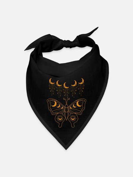 Celestial Butterfly With Crescent Moons - Bandana - black