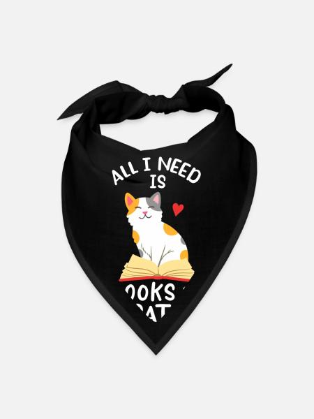 Books Cats - Bandana - black