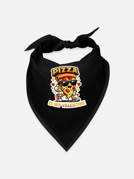 Pizza is My Valentine Sticker Tee - Bandana - black - Front
