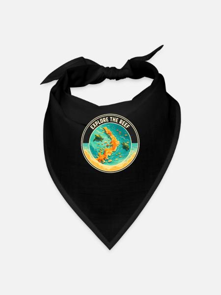 Explore The Reef Great Barrier Reef Retro Design - Bandana - black - Front