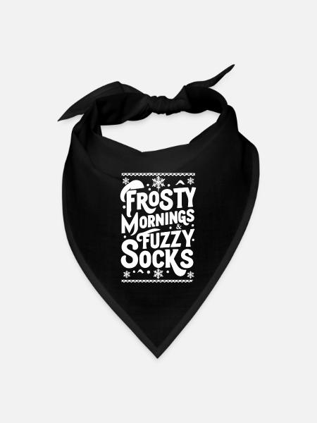 Frosty Mornings Fuzzy Socks - Bandana - black - Front