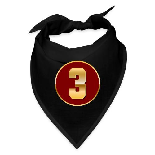 Number 3 in Gold Varsity Font - Bandana