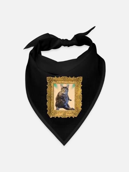 Tabby Cat - Bandana - black - Front