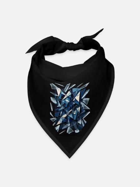 Blue crystals and pieces of glass - Bandana - black