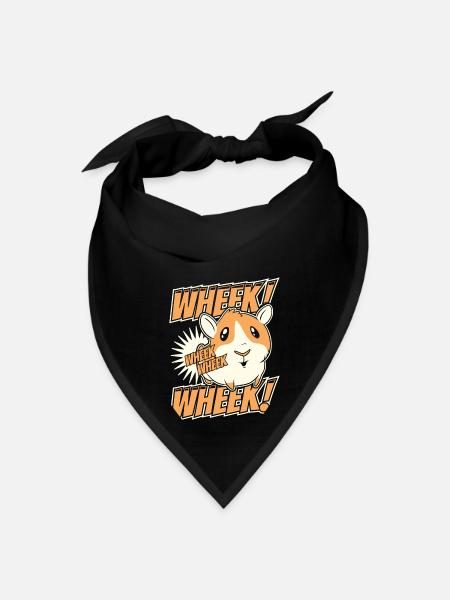 Wheek Long Hair American Crested Cavy Caviidae - Bandana - black - Front