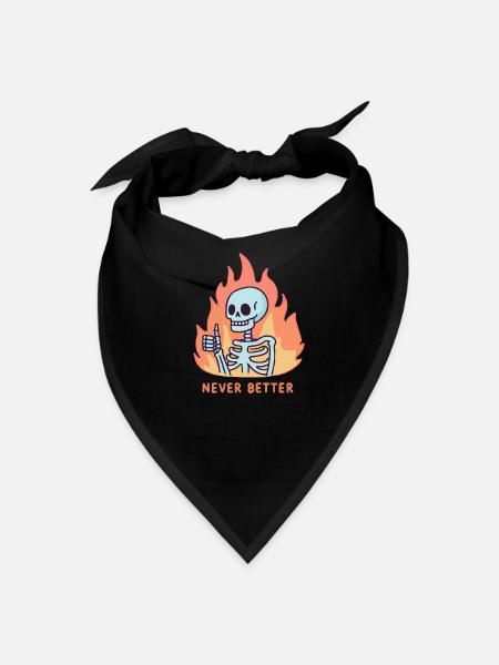 Skeleton Never Better - Bandana - black - Front