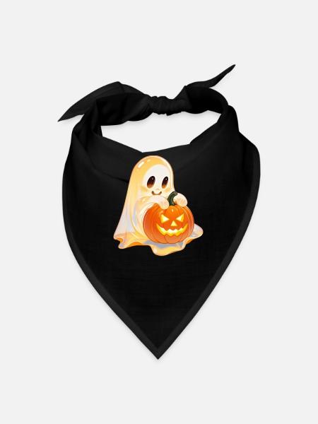 Halloween Ghost Pumpkin Glow - Bandana - black