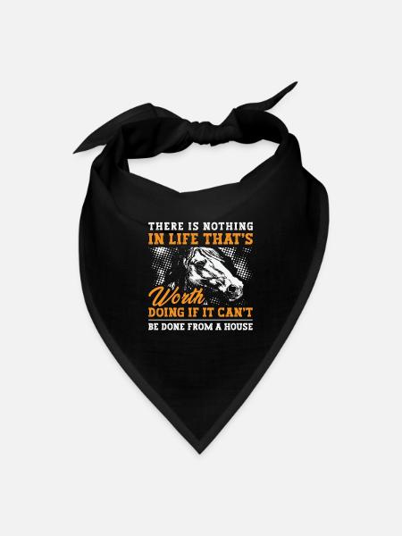 Cutting Horse There Is Nothing In Cowboy Horseman - Bandana - black - Front