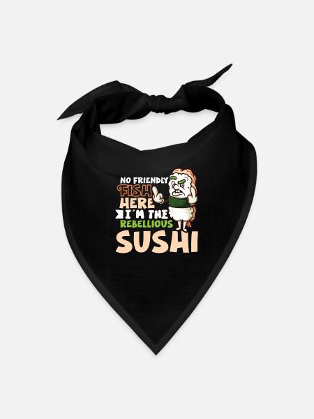 Funny Unhappy Sushi Japanese food Miso-Unhappy - Bandana - black - Front