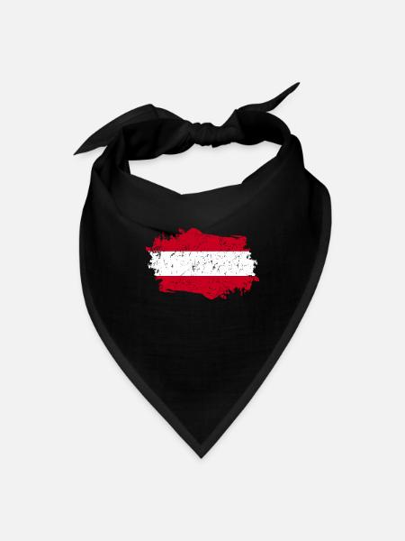 Austria Flag Grunge Country Flag Austria - Bandana - black - Front