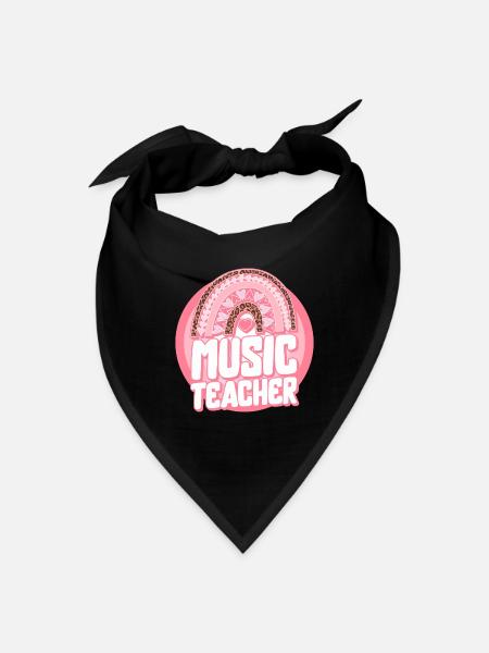 Music Teacher Shirt, Back To School Supplies - Bandana - black - Front