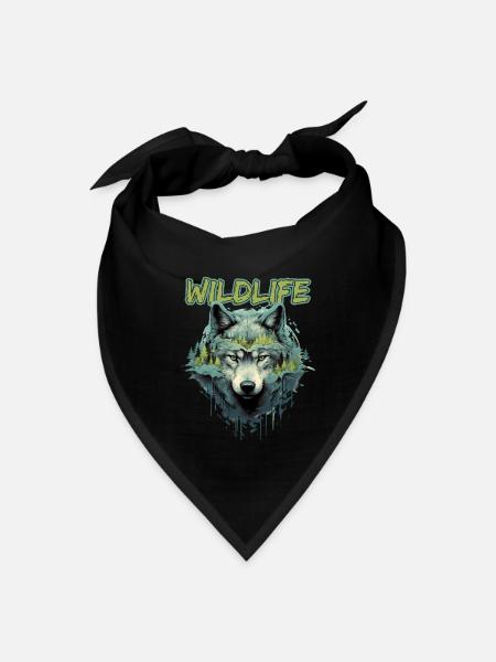 Wolf Nature Close to Nature - Bandana - black - Front