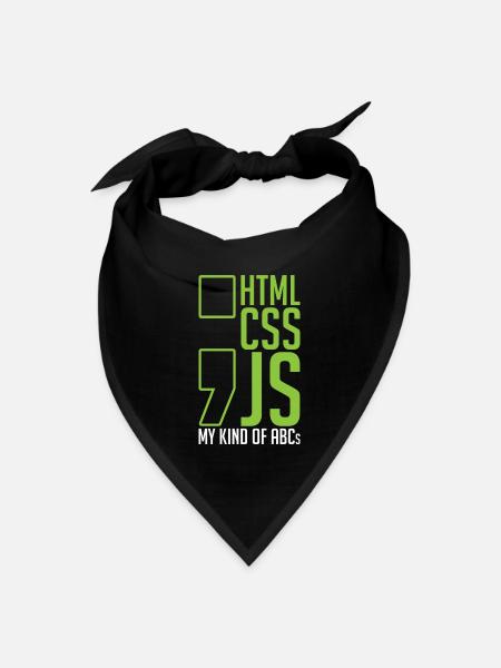 Web Developer Gift HTML CSS JS My Kind Of ABC's - Bandana - black - Front