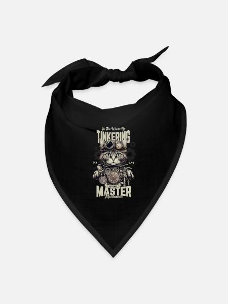 In the world of tinkering my cat - Bandana - black - Front